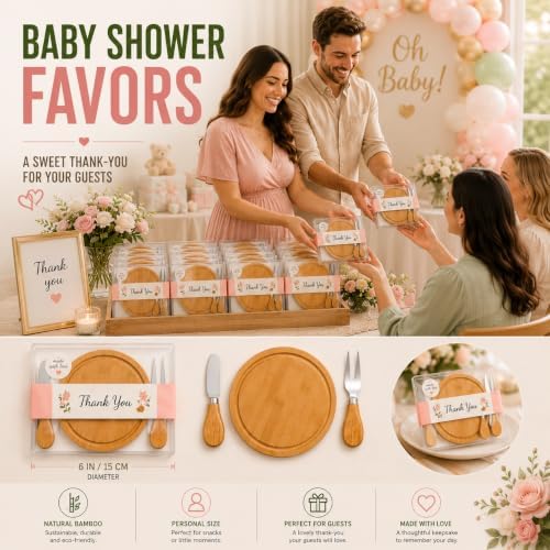 Storage-ready Bamboo Cheese Board Set, 6-Inch Mini Personal Charcuterie Tray, Gift-ready for Wedding, Bridal & Baby Shower Party - Image 5