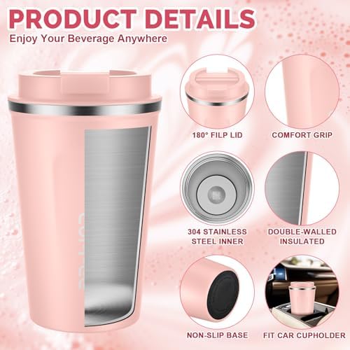 CS COSDDI 12 oz Coffee mug - Stainless Steel Coffee Cup with Leakproof Lid - Image 5
