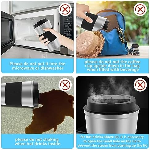 CS COSDDI 12 oz Coffee mug - Stainless Steel Coffee Cup with Leakproof Lid - Image 6