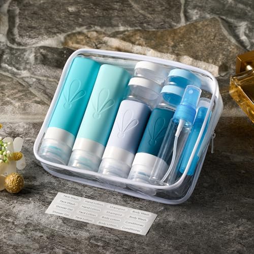 INSFIT 17 Pack Travel Bottles for Toiletries, TSA Approved 3oz 2oz Travel Size Toiletries, BPA Free Leak Proof Squeezable Silicone Tubes Travel Essentials for Shampoo Conditioner Lotion Soap - Image 6
