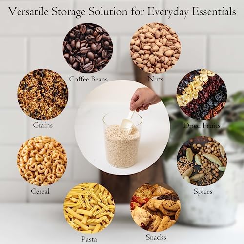 Glass Storage Jars Set Elegant Containers with Airtight Bamboo Lids, Perfect for Kitchen Organization - Flour, Rice, Pasta, Sugar, Coffee Beans (2 packs(37oz) / 2 packs(111oz)) - Image 5