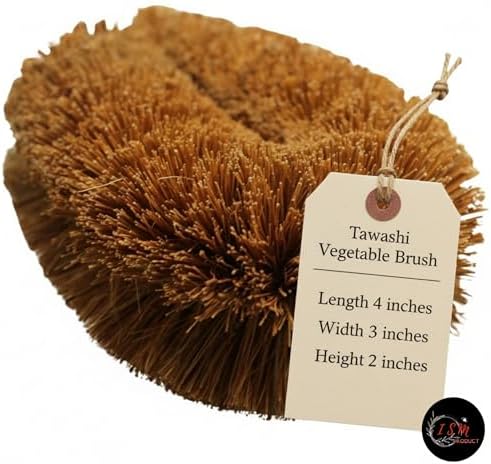 Tawashi Vegetable Brush - Natural Coconut Coir Fiber Kitchen Scrubber - Eco-Friendly Fruit & Veggie Scrub Brush for Cleaning Produce, Pots and Pans - Authentic Sri Lankan Design, Plastic-Free - Image 2