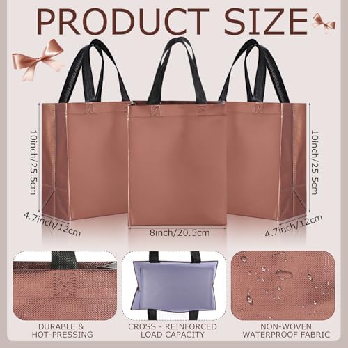 Eccliy 80 Pcs Reusable Gift Bags, Medium, Coffee - Image 3