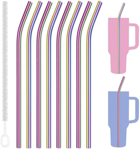 Tomorotec 8PCS Stainless Steel Straws Fit for 40oz Stanley Tumblers by Tomorotec