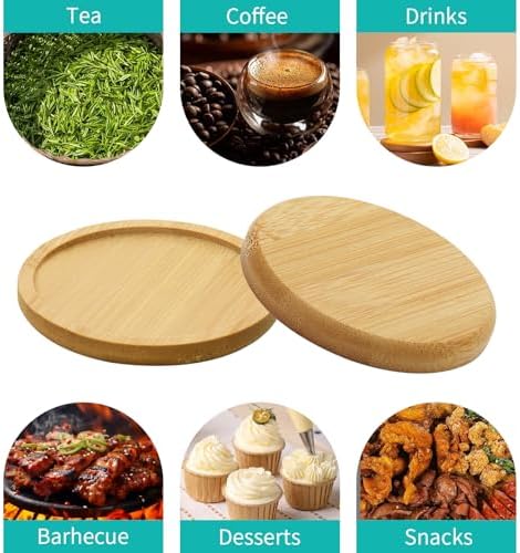 2Pcs Round Bamboo Soap Dispenser Tray, Bathroom Countertop Organizer (2) - Image 4