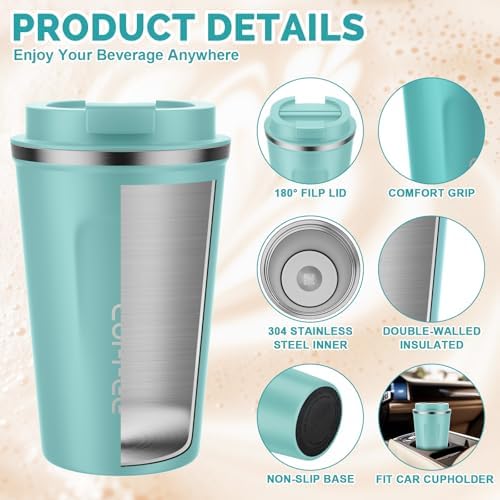 CS COSDDI 12 oz Coffee mug - Stainless Steel Coffee Cup with Leakproof Lid - Image 5