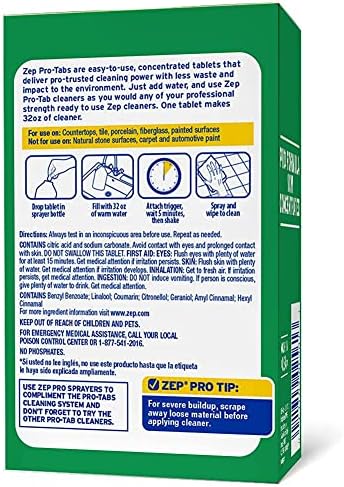 Zep PRO-TABS All Purpose Cleaner Dissolvable Tablets - 4 Tablets - ZUAPCTAB Just Add Water Environmentally Friendly - Image 2