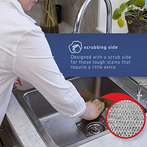2-Sided Premium Microfiber Dish Sponge and Scrubber 3 Pack Variety - Heavy Duty Scouring Non-Scratch Multi-Surface - Image 2