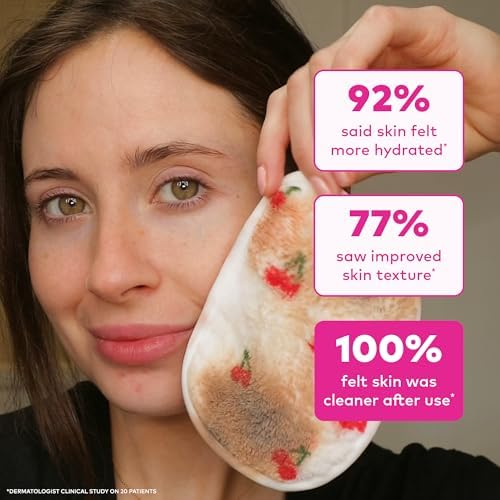 The Original MakeUp Eraser 7-Day Set, Erase All Makeup With Just Water, Including Waterproof Mascara, Eyeliner, Foundation, Lipstick, Sunscreen, and More! Cherry Crush, 7ct - Image 5