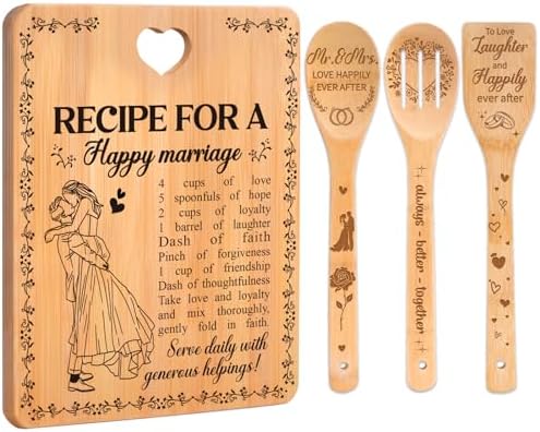 Bridal Shower Gifts, Wedding Gifts - Happy Marriage Cutting Board Set by Apjielop-GiftsMaster