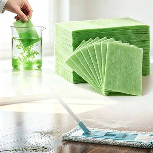 Floor Cleaning Tablets，Concentrated Soluble Dry Cleaning Sheets Multi-Effect Portable Mopping Solution for Home Tiles Hardwood Marble green 200 Pcs by Unknown