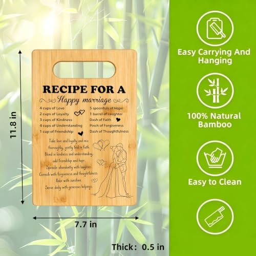 Wedding Gifts for Couples 2026, Bridal Shower Gifts, Engraved Wood Cutting Boards for Couples Husband Wife, Mr and Mrs/Wedding/Engagement Gift for Newlyweds Bride and Groom - Image 3