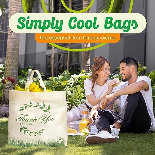 Simply Cool 50 Pack Reusable Thank You Grocery Bags Large Tote Bags Bulk - Image 4
