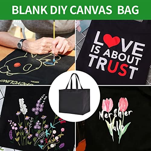 Heavy Duty Canvas Reusable Grocery Bags - 8.3 Gal Foldable Large Tote with Handles, Holds 60 lbs & Washable Eco-friendly Bags with 5 Pockets - Image 5