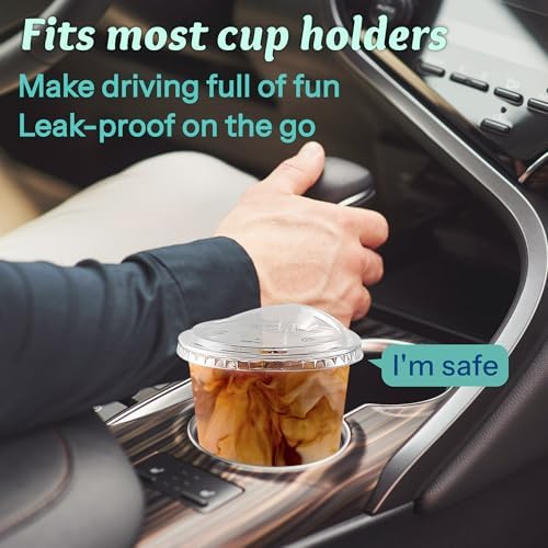 Homestockplus 100 Pack 12 oz BPA-Free Clear Plastic Cups with Sip Lids - Leak-Proof Round Bottom Disposable Iced Coffee Cups for Kids, To-Go Drinks, Smoothies, Juice & Small Portion Cold Beverages - Image 6