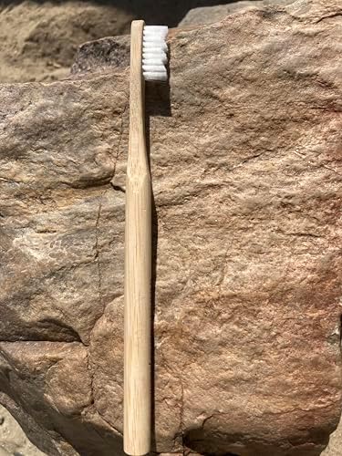 Adult Natural Bristle Toothbrush [4-Pack], Castor Bristles, 100% Biodegradable, Plant Based Bristles and Bamboo Handle - Image 6