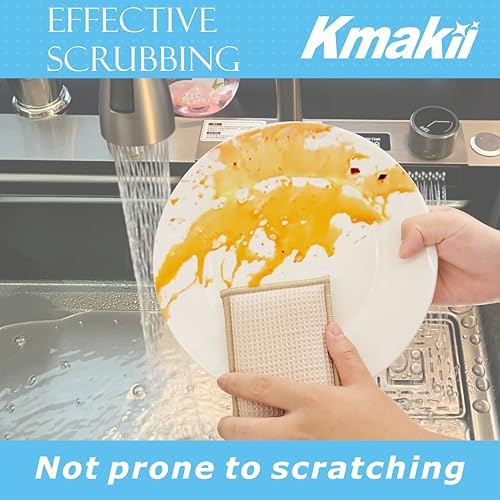 KMAKII Bamboo Kitchen Sponges,Dish Sponge,Super Absorbent Cleaning Sponges, Pack of 12 - Image 6