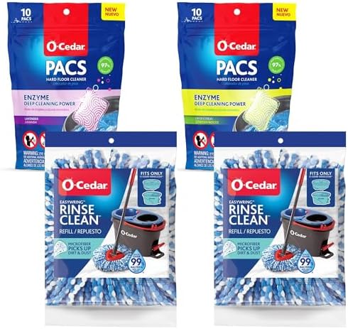 O-Cedar 2 Rinseclean Refills + 1 Citrus and 1 Lavender Pacs (Variety Pack) by O-Cedar