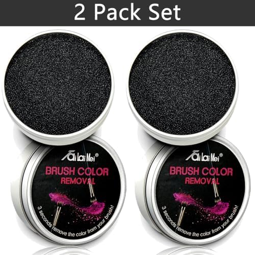 TailaiMei 2 Pack Color Removal Cleaner Sponge, Quickly & Easily Clean Makeup Brushes Powder Without Water or Chemical Solutions Eliminating Drying Time - Switch Eyeshadow Colored Immediately - Image 6