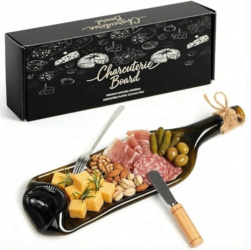 Bokon 1 Pcs Wine Gifts Melted Serving Tray, Brown, Wine Bottle by Bokon