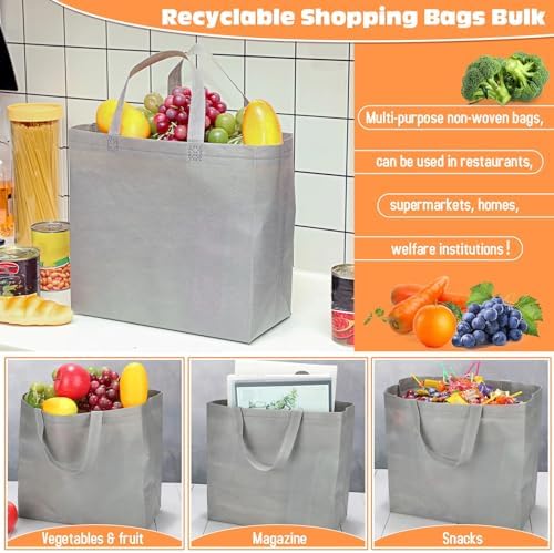 Windyun Reusable Grocery Bags Non Woven with Handles - Image 5