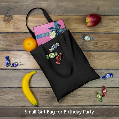TOPDesign 10-Pack Economical 11.8"x13" Black Cotton Tote Bag, 5oz Lightweight Fabric, Small Reusable Grocery Shopping Cloth Bags, DIY Your Creative Designs - Image 2