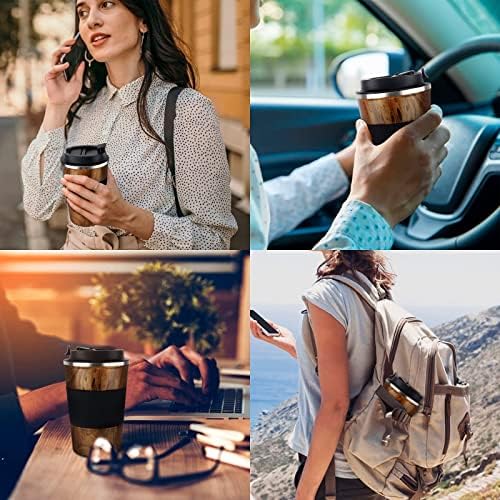 KETIEE Travel Mug, 12oz Insulated Coffee Cup with Leakproof Lid, Vacuum Stainless Steel Double-Wall Travel Coffee Mug Spill Proof, Reusable Travel Tumbler for Men and Women for Hot Cold Water - Image 2