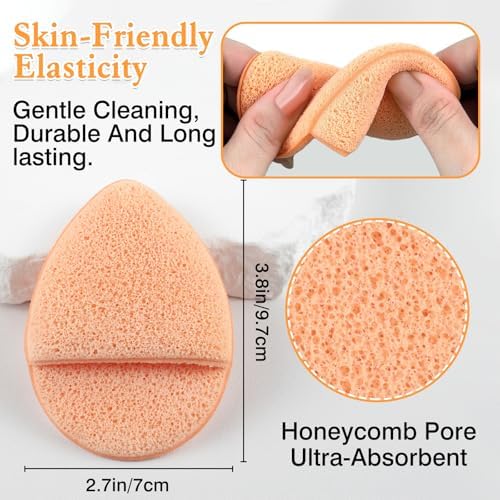 Reusable Face Scrubber Sponges – 3-Pack Gentle Exfoliating Makeup Remover Pads for Face Wash & Daily Skincare (Orange, Yellow, Gray) - Image 4