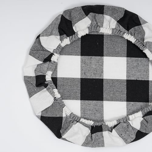 Reusable Cloth Bowl Covers - 100% Cotton Fabric Bowl Covers Set to Cover Fruits, Vegetables and Regulate Moisture - Elastic Closure for Salads, Bread & Leftovers (Black Plaid, 2XL, 2L, 2M, 2S) - Image 5