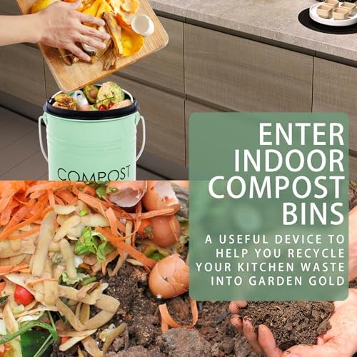 MUMTOP Compost Bin for Kitchen Countertop,1.3 Gal Metal Compost Container - Image 5