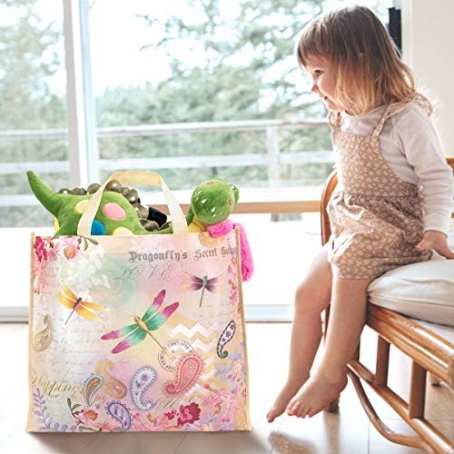 NymphFable Dragonfly Shopping Bags, 6 Pack Reusable Grocery Tote Bag 50LBS - Image 2