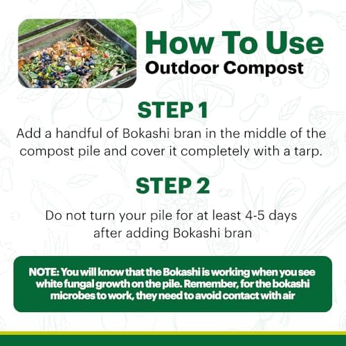 TeraGanix EM Bokashi Bran, Compost Accelerator, Organic Rice Bran Mix, Odor Eliminator, Formulated by Dr. Higa (Bokashi Inventor), Bokashi Compost Starter for Kitchen Compost Bin & Soil (5 Lb) - Image 5