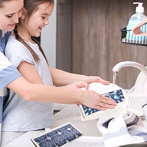 WILLBOND 9 Pcs Blue Swedish Kitchen Dishcloths Reusable Hand Towels - Image 5