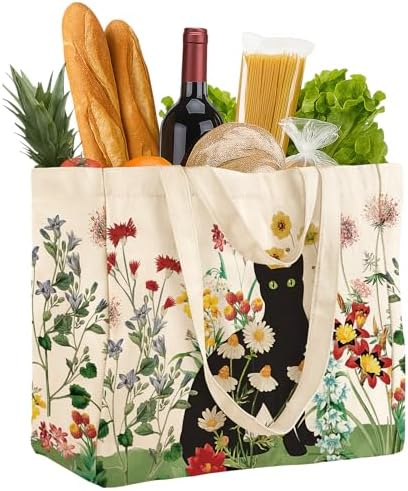 Miss Adola Cute Extra Large Canvas Grocery Tote Bag by MissAdola