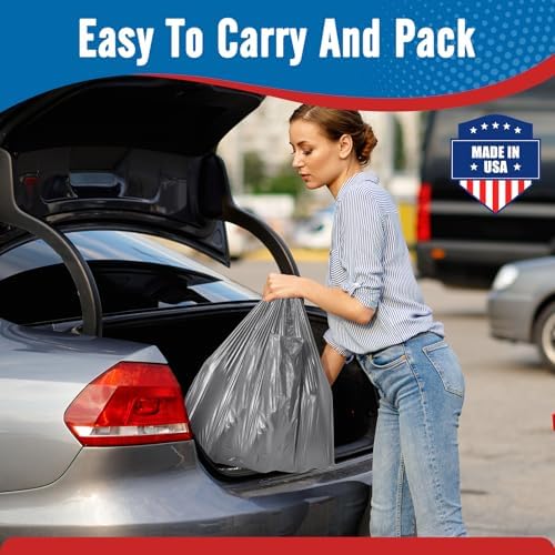 Fuxury 10000 (10K) Count Plastic T-shirt Bags Plain Grey - Image 5