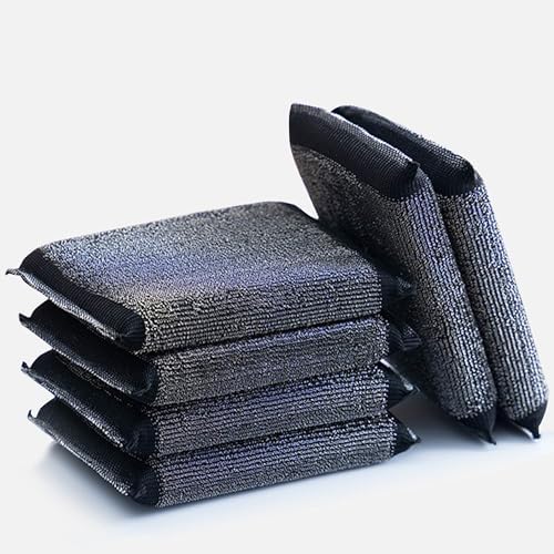 Steel Wool Scrubber Dish Sponges - Kitchen Scrubbing Pads Pot Scrubber for Kitchen Non Scratch, Soft and Fast sponges for Cleaning (6 Pack) by EdgeVue