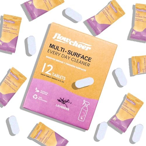flowcheer Multi-Surface Cleaner Reusable Spray Bottles + All Purposes Cleaner Refills-Household&Kitchen Cleaning-12 Pack Makes 204 fl oz Bottles of Spray Cleaner Lemon and Lavender Scent - Image 2