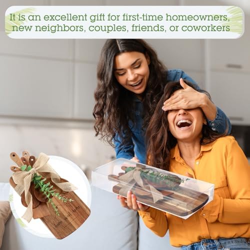 Patelai 10 Pcs Housewarming Gifts New Home, First Home Apartment for New Homeowners Couple Women Men, Apartment Closing Gift for Clients, Wooden Cutting Boards Set - Image 5