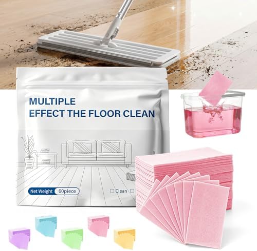 Multi-Surface Floor Cleaner Tablet, 2026 New Floor Cleaning Solution Tablets, Dissolvable Pre-Measured Deep Cleaning Cleaning Solution, for Tile & Vinyl Floors (Pink - 60pcs) by SICOSPI
