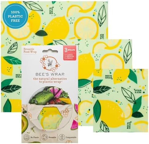 Bee's Wrap Beeswax Food Wraps, 3 Pack Assorted - Fresh Squeeze by BeesWrap