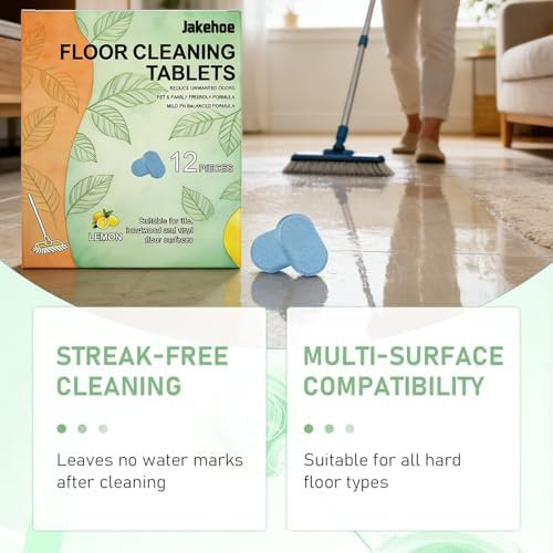 2Packs Floor Cleaner Tablets,Hard Floor Cleaner Tablets,Pre Measured Dissolvable Cleaning Solution, For Hardwood, Fresh Lemon Scent, Compatible with Robot Mops & Wet/Dry Vacuums (12pc) - Image 3