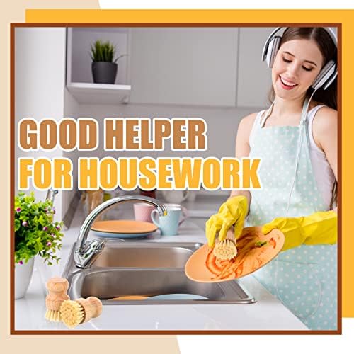 Nuenen 50 Packs Bamboo Dish Scrub Brush Set Sisal Kitchen - Image 7