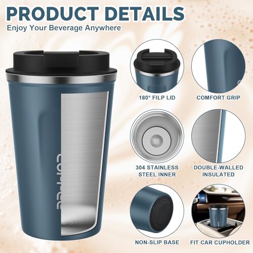CS COSDDI 12 oz Coffee mug - Stainless Steel Coffee Cup with Leakproof Lid - Image 5