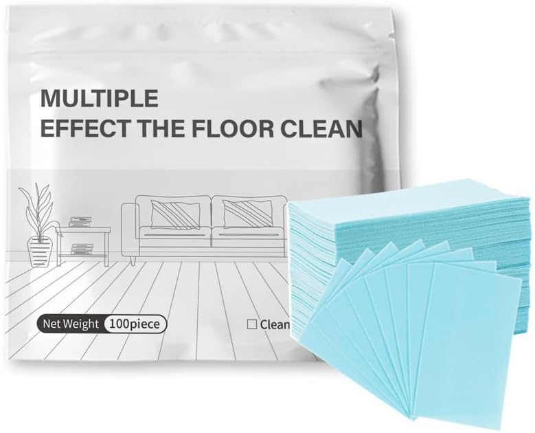 FZYLQY Floor Cleaner Tablets for Mopping Concentrated Floor Cleaning Sheets Dissolvable Multi Surface Floors Care Sheets for Sealed Hard Floor Tile Vinyl Laminate Kitchen Bathroom (Blue, 100 Piece) by FZYLQYFASHION