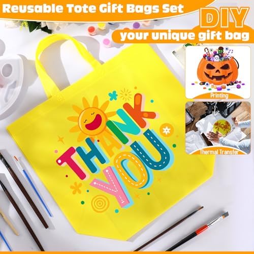 Windyun Reusable Grocery Bags Large Non Woven Shopping Bags with Handles Foldable Portable Tote, 16x6x12 Inch - Image 7