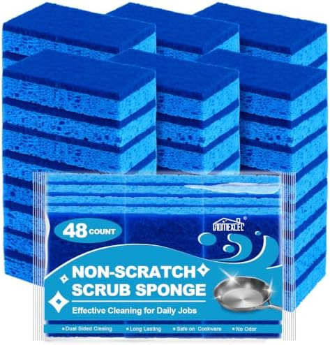 HOMEXCEL Sponges Kitchen 48 Pack, Non Scratch Scrub Dish Sponge for Dishes by HOMEXCEL