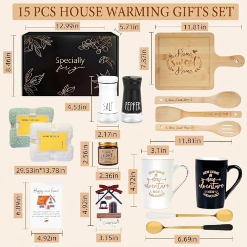 House Warming Gifts New Home, 15 Pcs New House Gift Basket for Homeowners - Image 2