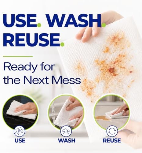 CLEANWRAP Reusable Dishcloths for Kitchen & Cleaning, Washable, 25 Pcs - Image 4
