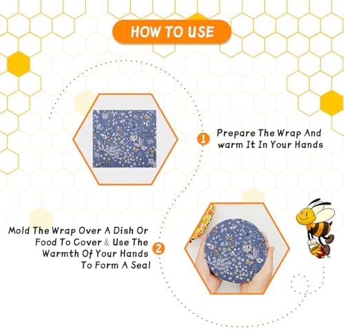 Beeswax Wrap, Beeswax Wraps For Food, Organic, Sustainable, Beeswax Food Wrap for Sandwich Storage, Reusable Beeswax Food Wrap 1L, 5M, 3S Butterfly Patterns Beeswax Paper, 9 Pack Set - Image 5