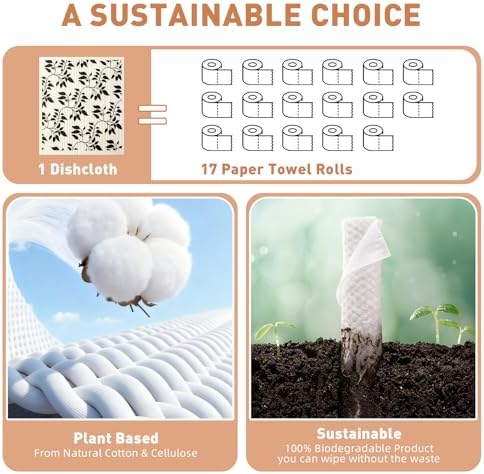 Swedish Dishcloths, Absorbent Dish Cloths for Kitchen, 4 Pack - Image 3
